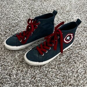Marvel Captain America Superhero Hi-Top Sneakers Sz 8